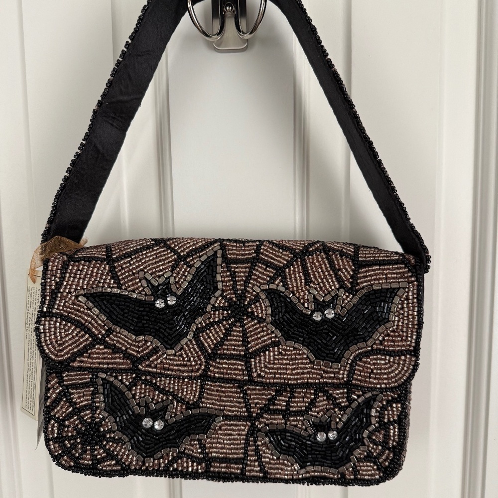 Viral beaded bat shoulder bag
